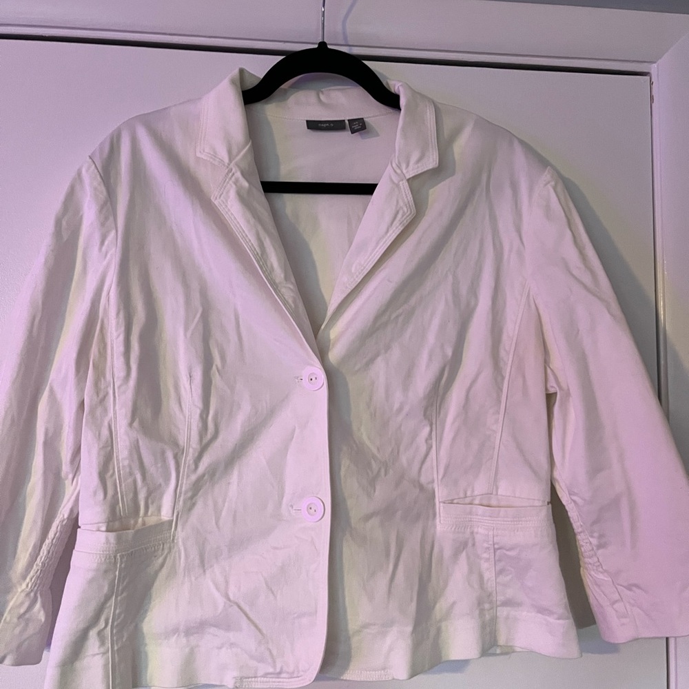 Apt.9 short 3/4 sleeve white blazer XL